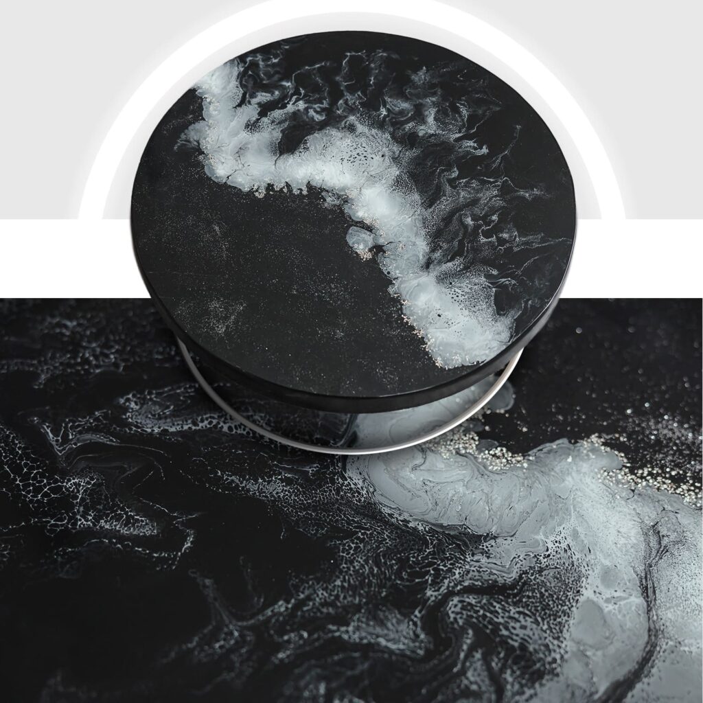 stolik kawowy z żywicy czarne morze