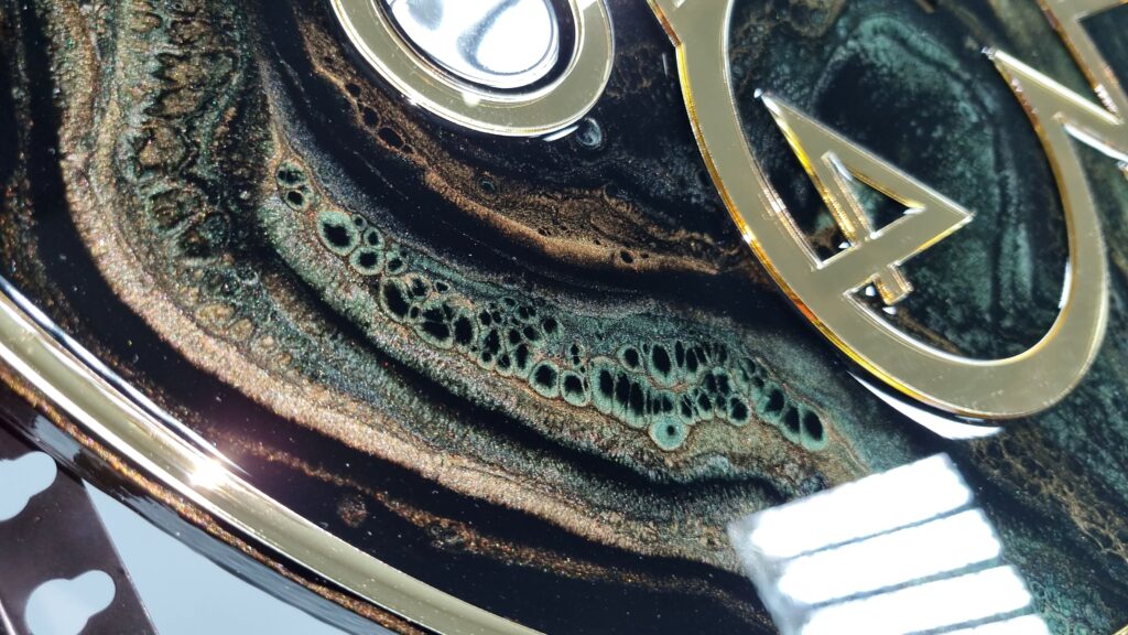 Zegar ścienny Lublin czarno brązowo zielony z logo