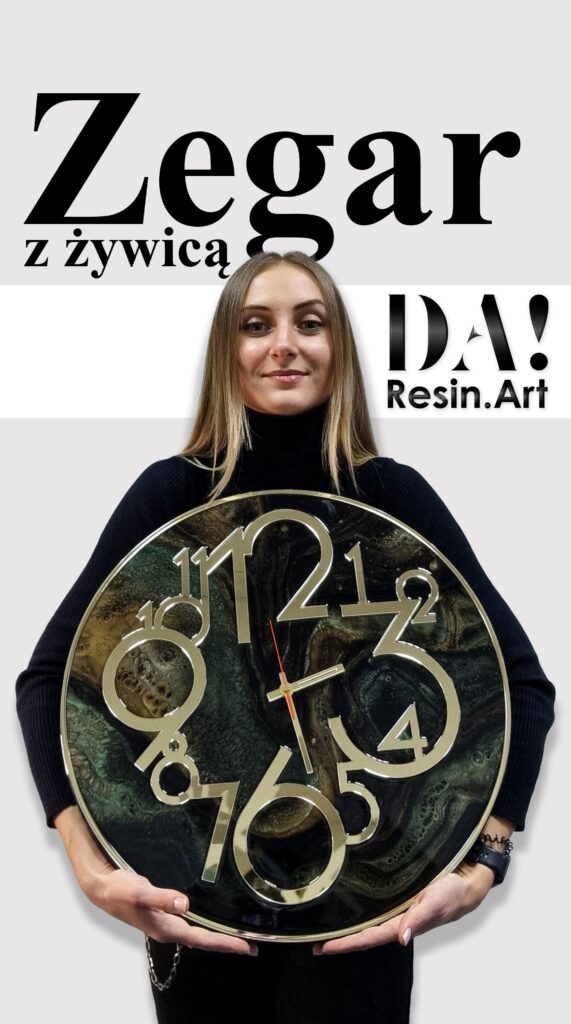 Zegar ścienny Lublin czarno brązowo zielony z logo