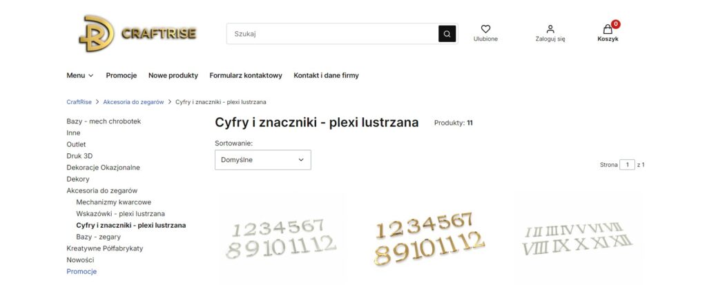 gdzie kupić cyfry i wskazówki dla zegara z żywicą