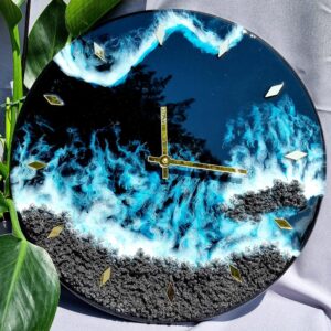 zegar z żywicą ocean z efektem fal morskich