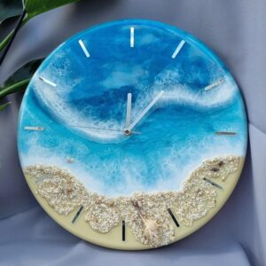 zegar z żywicą ocean niebieskie morze