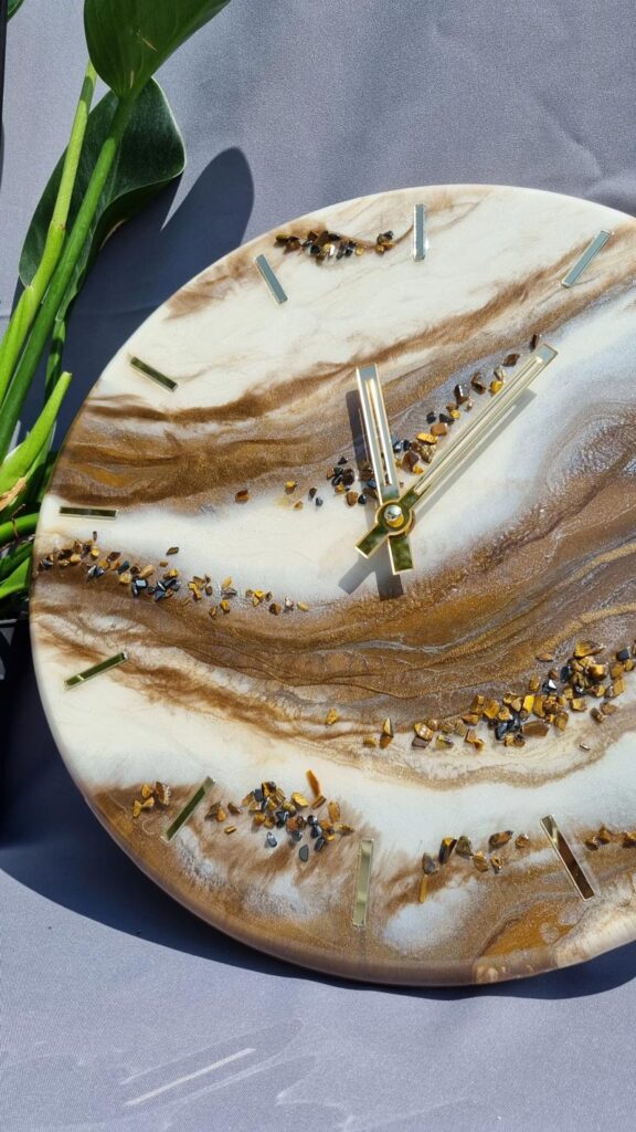 Zegar ścienny "Brązowy marmur"