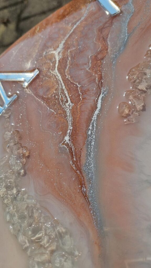 Zegar ścienny z żywicy Jasno brązowy marmur