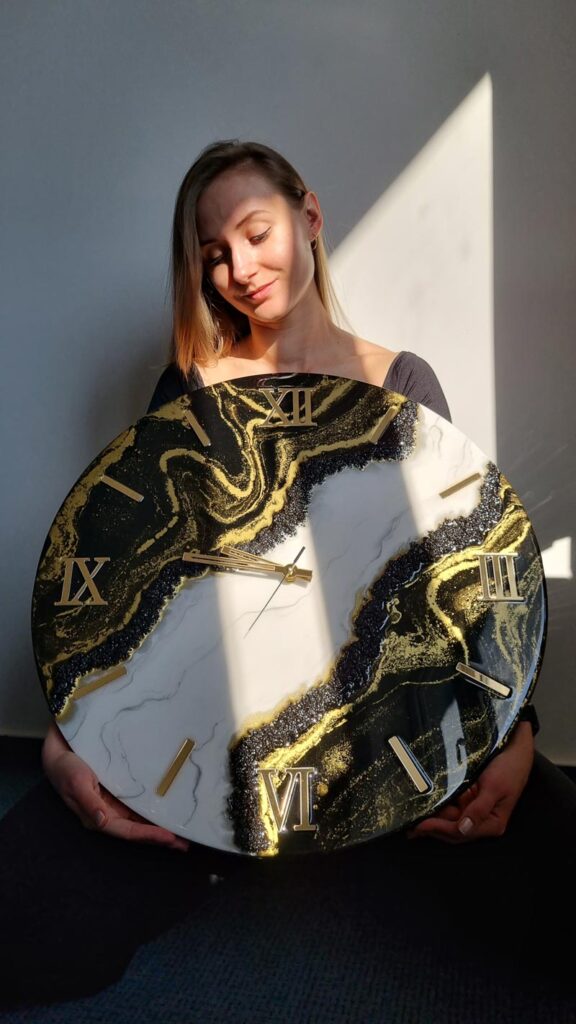 Zegar da resin art Jin Jang 60 cm