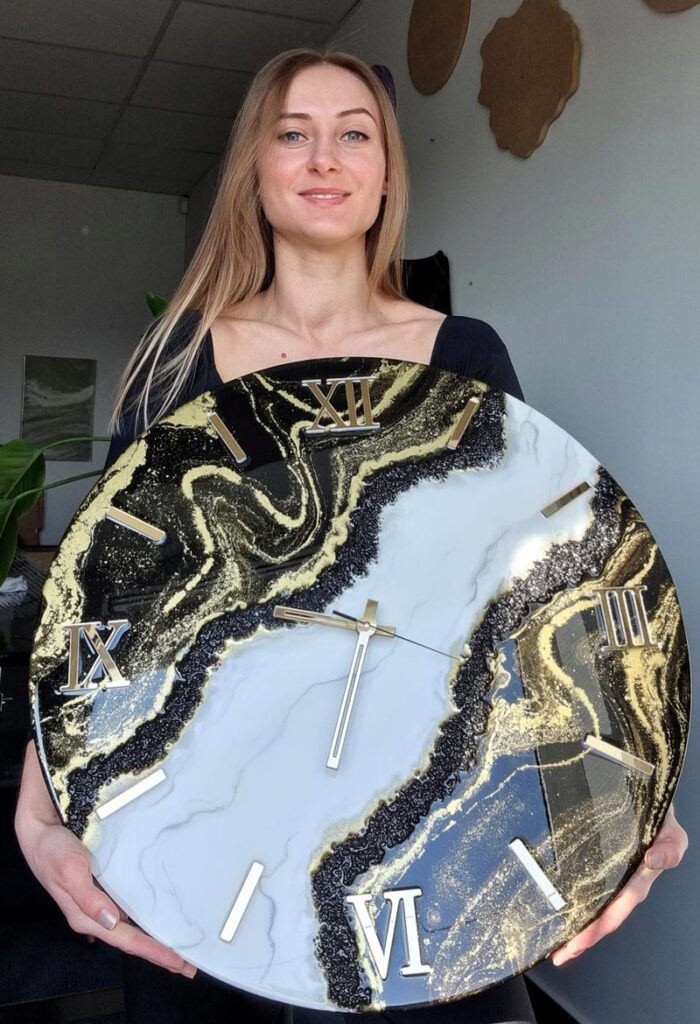 Zegar da resin art Jin Jang 60 cm