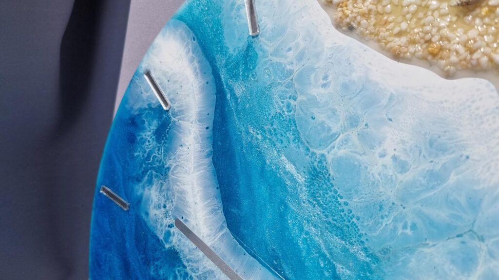 zegar z żywicą ocean niebieskie morze