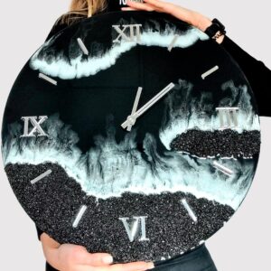 zegar ścienny z żywicy czarne morze