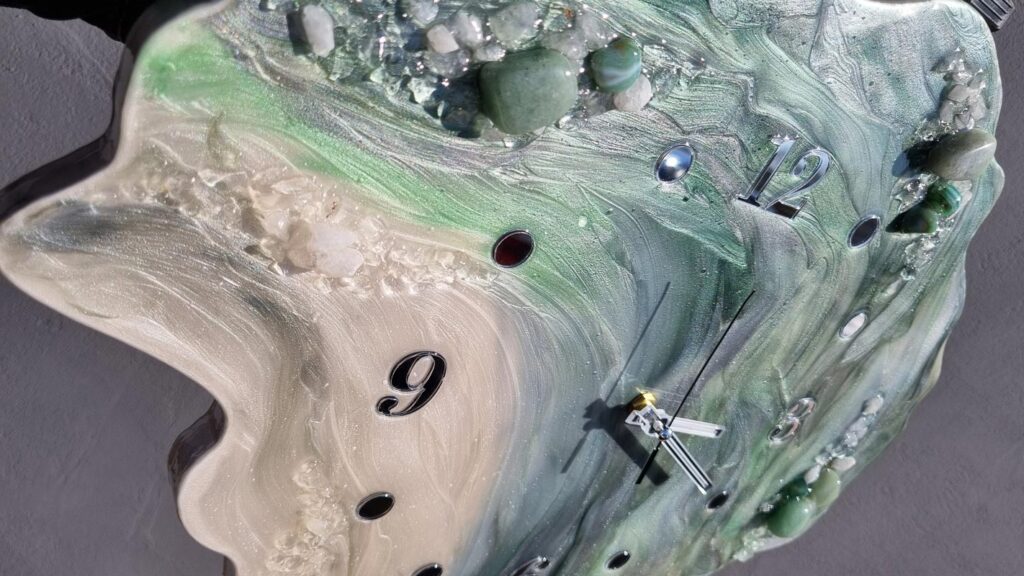 Zegar ścienny Jasno-zielony Geoda