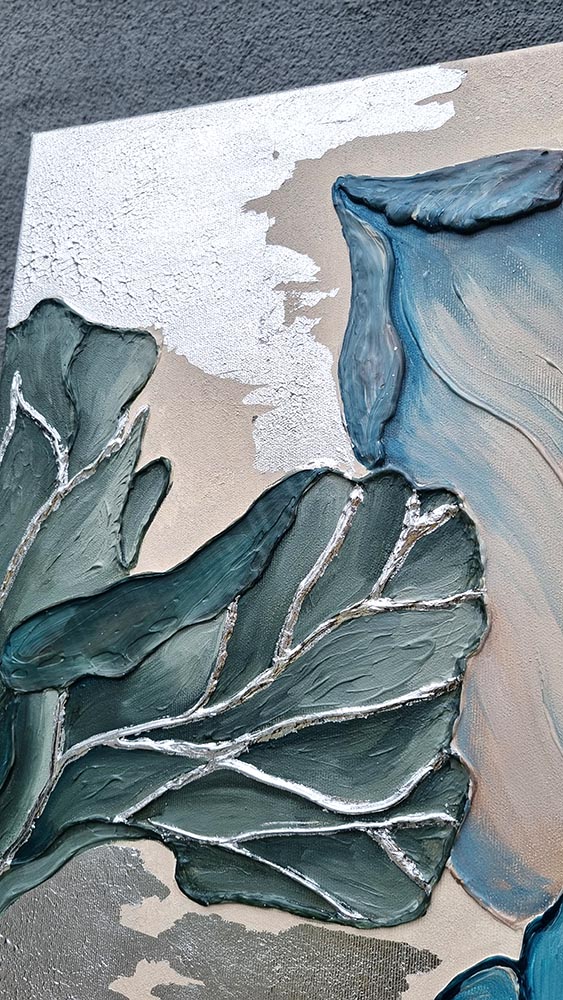 3D obraz Lilia z pastą teksturalną