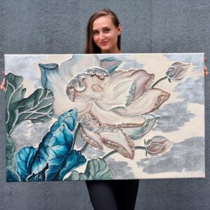 3D obraz Lilia z pastą teksturalną