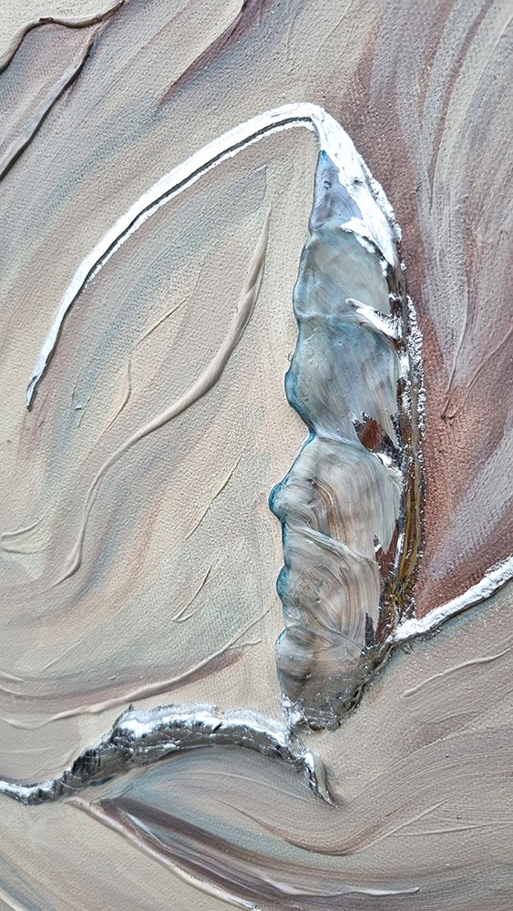 3D obraz Lilia z pastą teksturalną