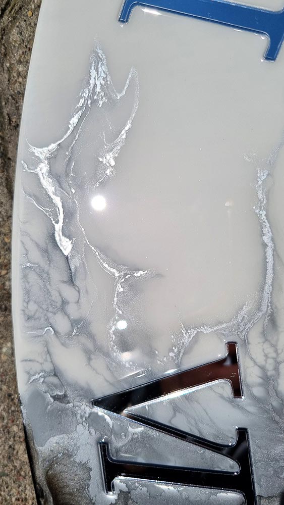 Zegar ścienny Jin-Jang czarny srebrny biały marmur