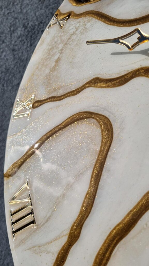 Zegar ścienny żywica „Kanion” brązowo beżowy