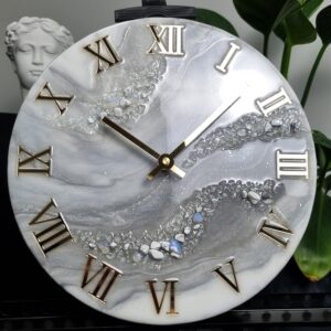 zegar ścienny szary biały 30 cm