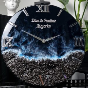 zegar z żywicą ocean z efektem fal morskich