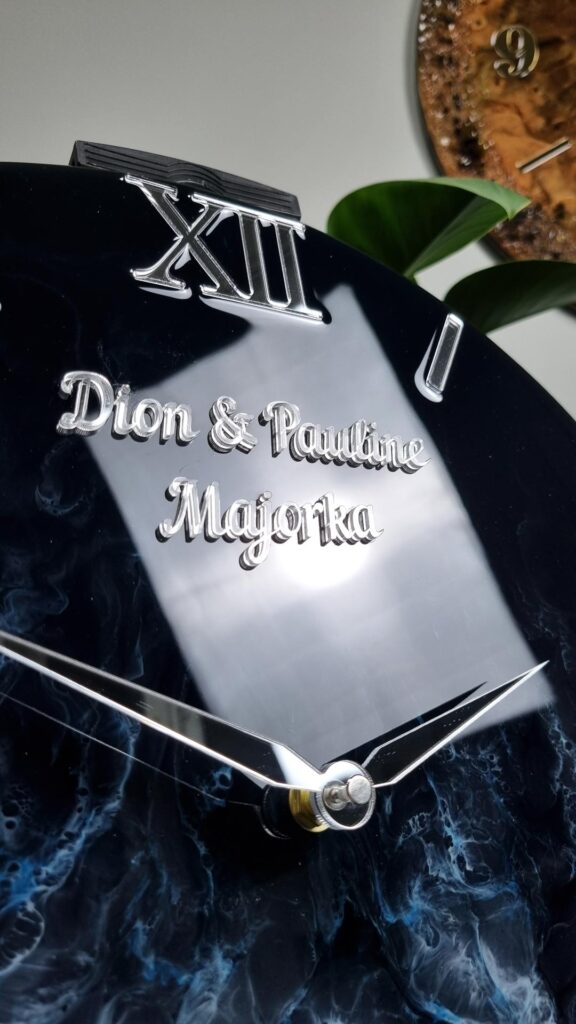 zegar z żywicą ocean z efektem fal morskich