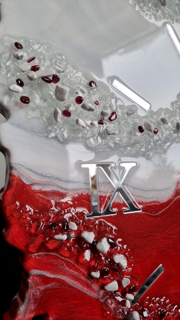 zegar ścienny z żywicy polska godło biało czerwony