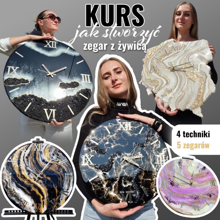 online kurs jak stworzyć zegar z żywicy