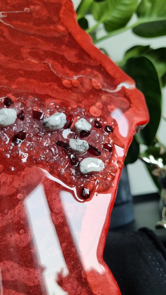 zegar ścienny z żywicy polska biało czerwony