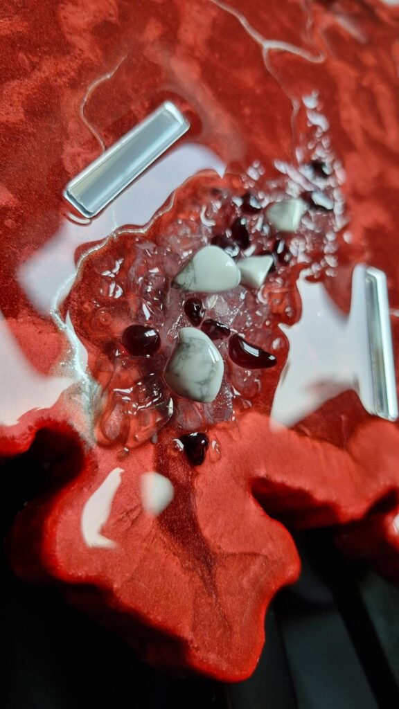 zegar ścienny z żywicy polska biało czerwony