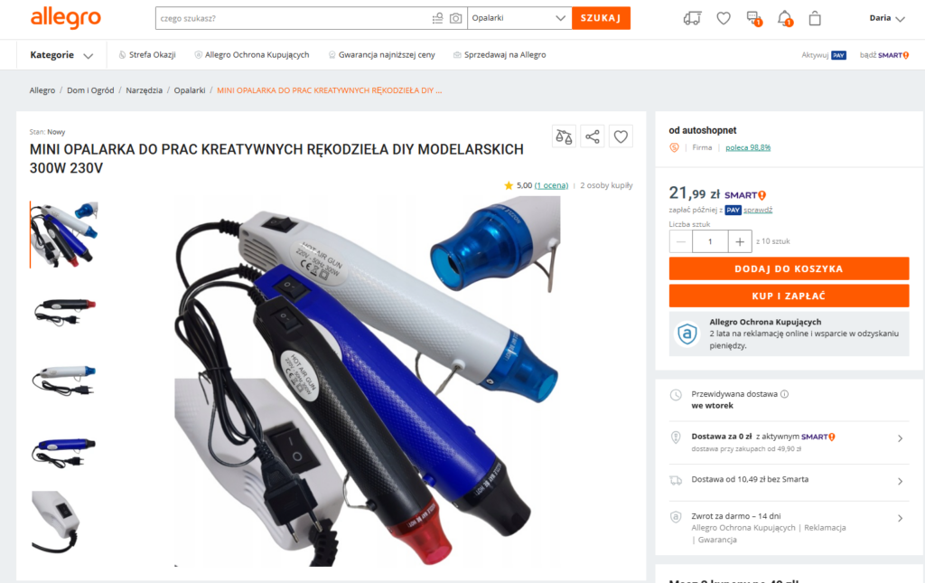 suszarka opalarka do żywic