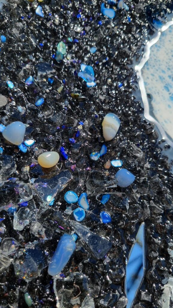 zegar z żywicą ocean z efektem fal morskich